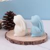Smiling Rabbit Silicone Candle Molds 3D Cute Animal Crafts Resin Gypsum Soap Mold DIY Chocolate Ice Cake Baking Tool Home Gift