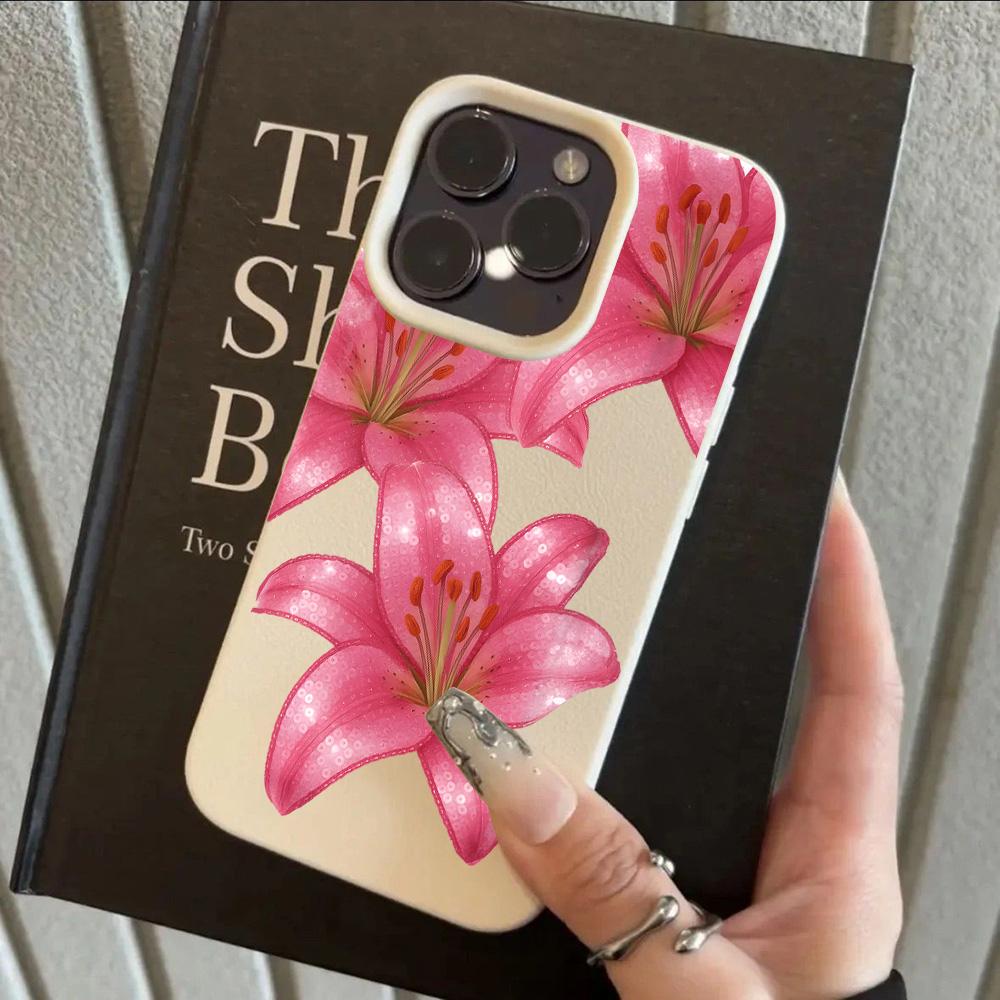 Magnifique Housse de Téléphone Motif Cuir Litchi Fleurs de Luxe Pour Redmi Note 14 13 12 11 10 9 8 Pro Plus 4G 5G Coque antichoc