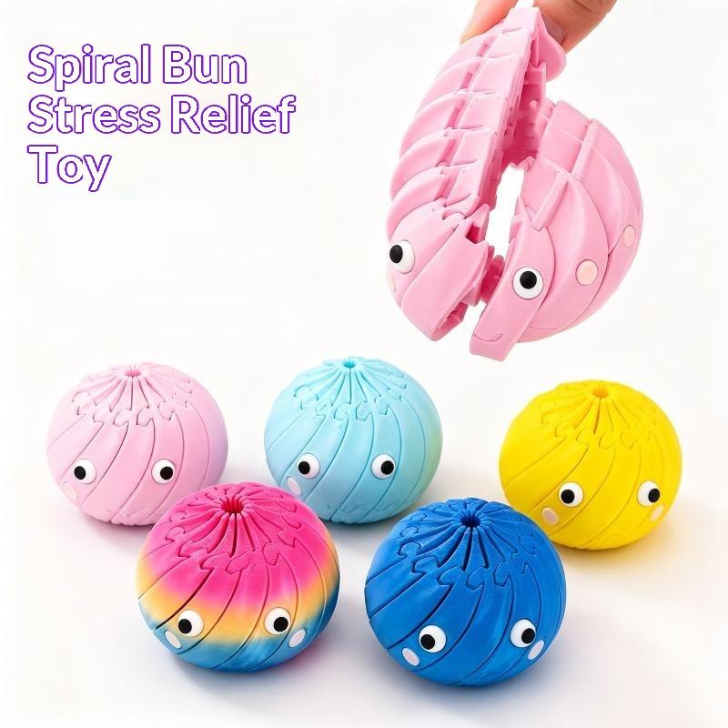 Spiral Bun Fidget Toy Eco Friendly Pla Material Twistable Design For Stress Relief Home Office Play For Kids Adults