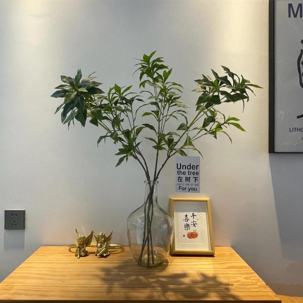 

Green Cuckoo Leafs Large Fake Plants Artificial Drunken Wood Plants Branch Balcony Decoration