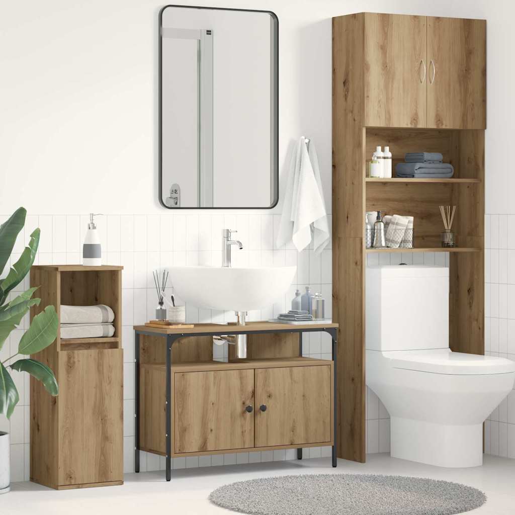 Artisan Oak Washbasin Cabinet 80 x 30 x 60 cm Engineered Wood