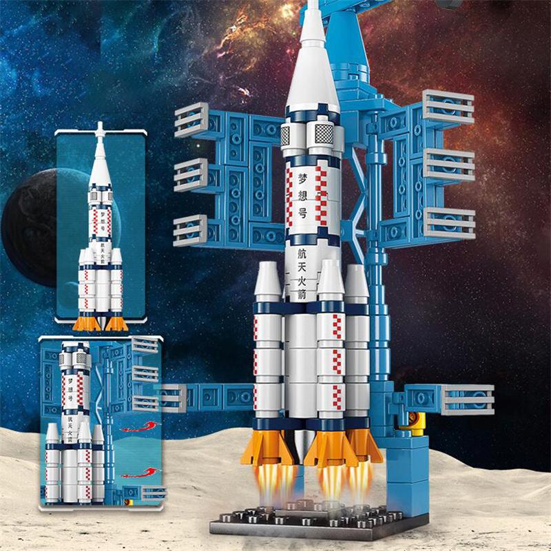 233/208/176 шт. маленький мультяшный мини-строительный блок космический челнок — фото 3