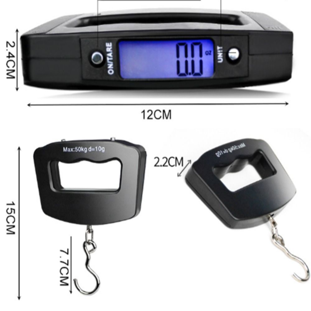 Plastics Luggage Scale Black Weight Scale Large Handle Travel Hanging Scales  Checked Luggage
