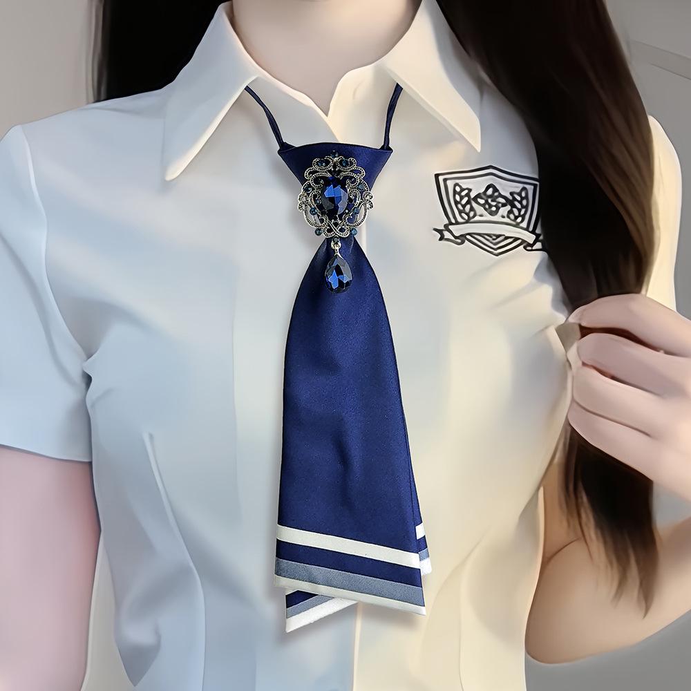 Unisex Pearl Tassel No-Knot Bow Tie Shirt - Casual Fashion Trend