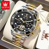 OLEVS 6605 Classic Original Mechanical Wristwatches For Man Skeleton Flywheel Calendar Business Automatic Men's Watch