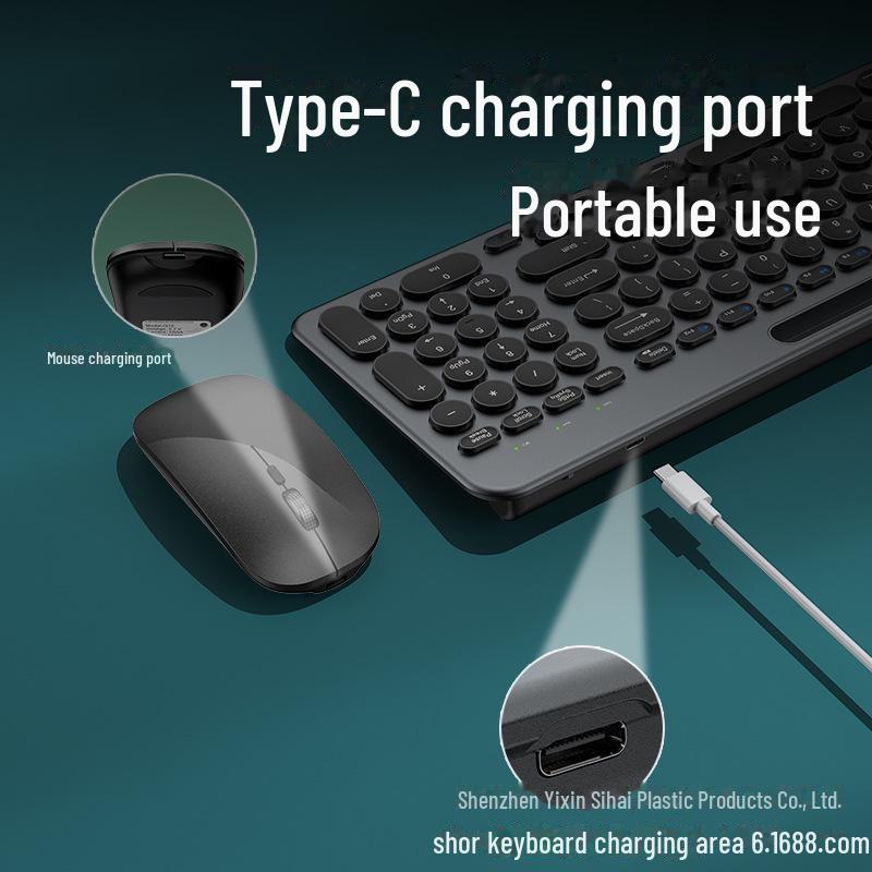 Yixin 709 Kabelloses Tastatur- und Maus-Set, Dual-Modus, Typ-C-Aufladung, Scissor-Switch-Design