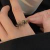Retro Hollow Metal Butterfly Ring Women's Light Luxury Niche High-end Crown Open Index Finger Ring