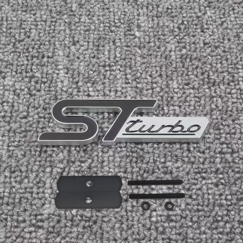 3D Metal STLine STTurbo Logo Emblem Decal Front Grill Fender Side Badge Sticker for  Kuga Fiesta Mondeo and Other Automobile Brands