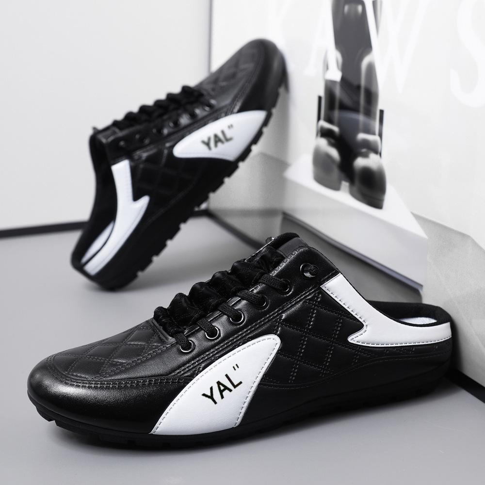 Men's Shoes Summer Korean Version Versatile Low-top Breathable Casual Shoes Half-tray Lazy Shoes One Pedal Doudou Shoes