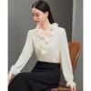 Hangyige French Style Ruffle Collar Long-Sleeve Blouse