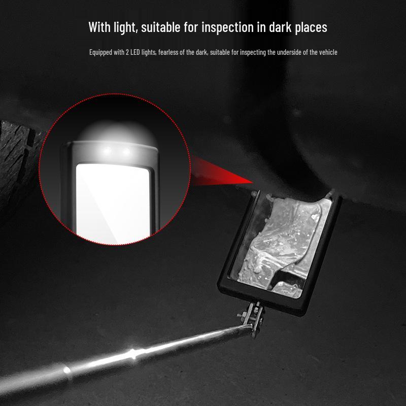 Telescopic Foldable Universal Endoscope Inspection Mirror with Rearview and Undercarriage Reflector for Welding