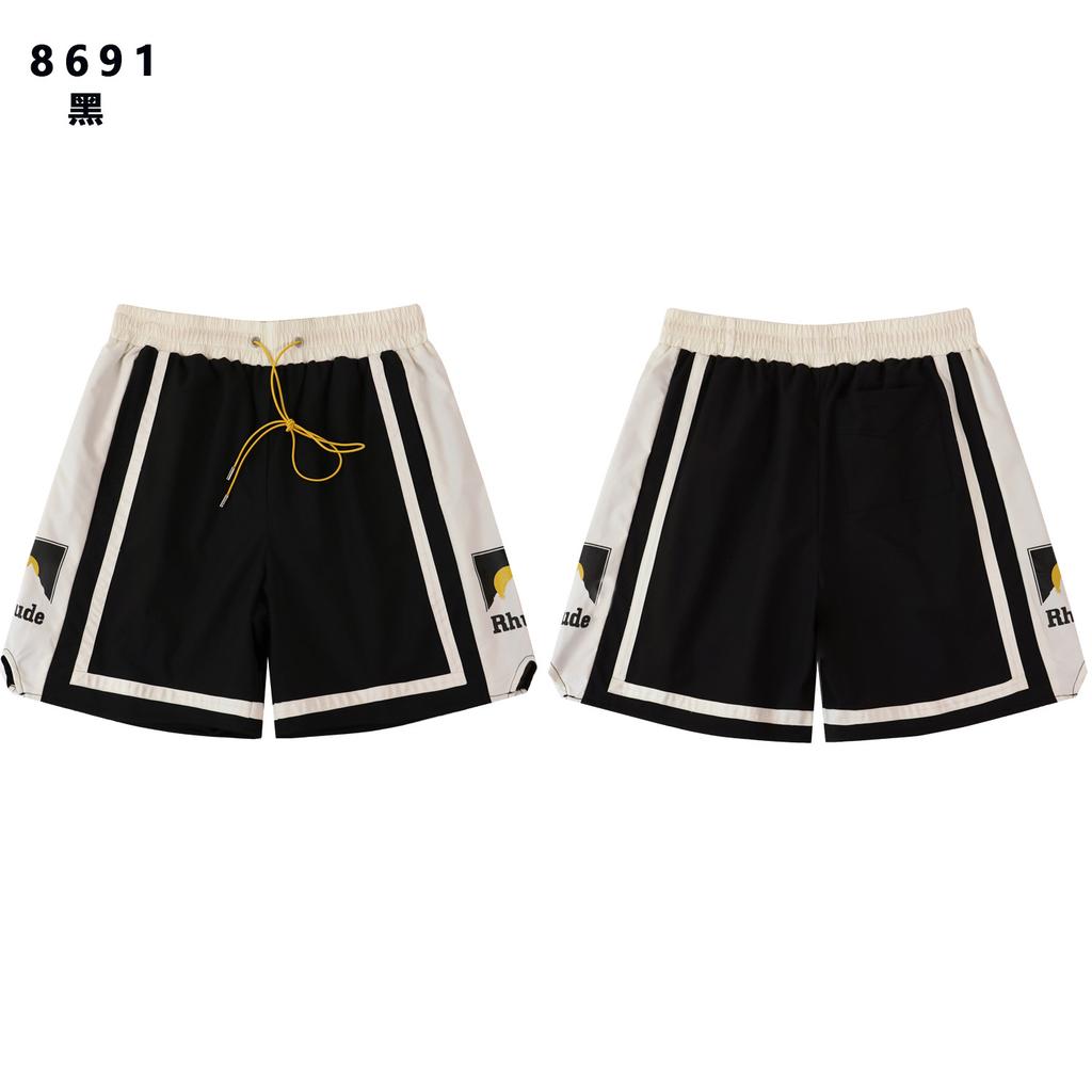 Amerikanische trendige Marke RHUDE 3M reflektierender Buchstabendruck lässige Sporthose Herren und Damen gleich Fünf-Punkt-Hose