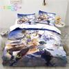 Genshin Impact  Anime Printed Bedding Set Single Twin Full Queen King Size Bed Set Adult Kid Bedroom Bedding Gift