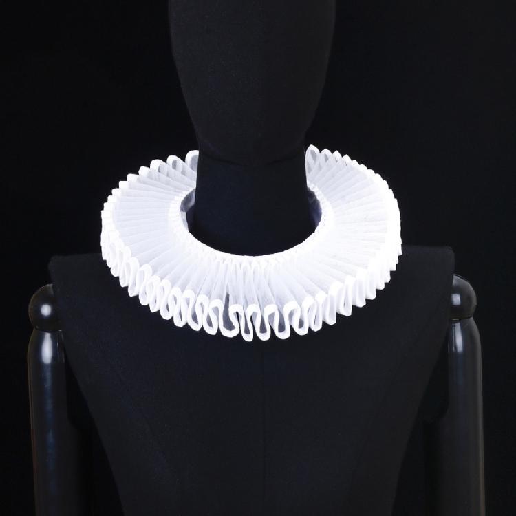 Adjustable Tie Ruffled Collar Retro For Victorian Age Costumes and Cosplay Halloween Accessory Versatile Collar