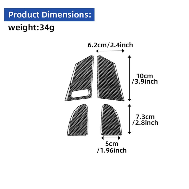 100% Real Carbon Fiber Car Window Lifter Switch Panel Cover Trim For Volvo S60 V60 2010-2018 Interior Decoration Sticker