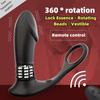 Silicone Anal Vibrator Rotation Beads Prostate Stimulator Massager Delay Ejaculation Ring Anal Butt Plug Dildos Sex Toys for Men
