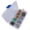 Fishing Sinkers Set with Brass Sinker Weights Jig Hooks Swivel Ring Connector Plastic Box