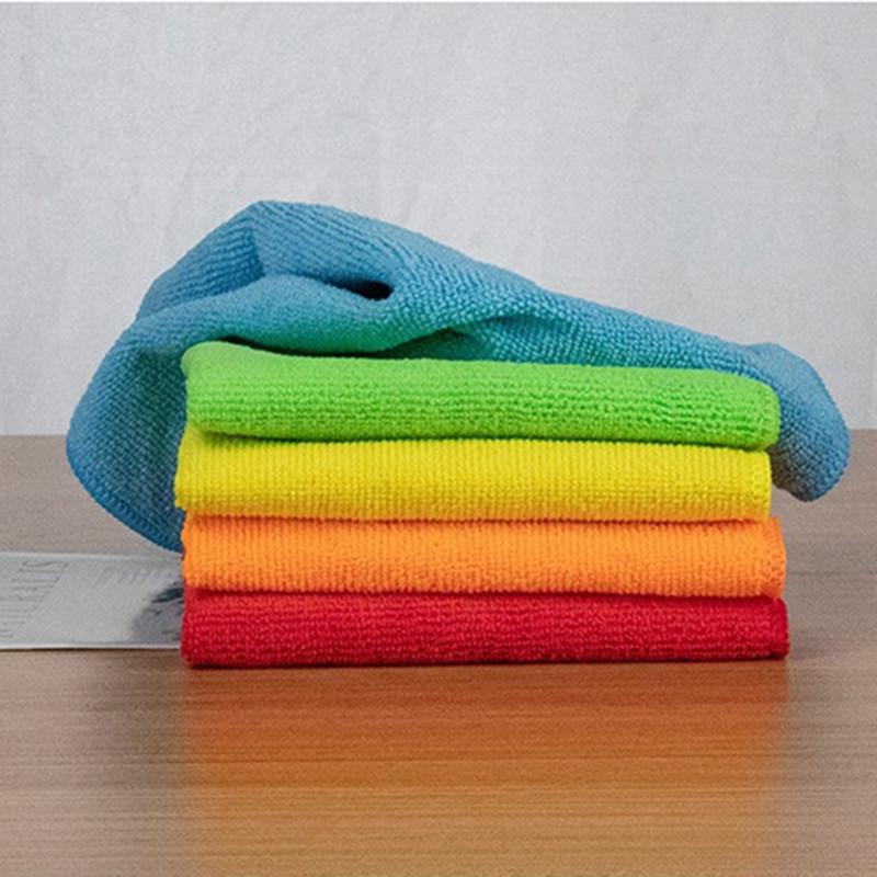 5Pcs 30x30cm Square Water Absorbing Kitchen Dishwashing Towels Household Car Cleaning Cloth Multifunctional Rag