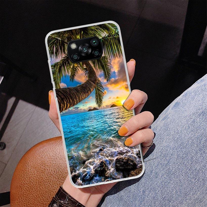 

Summer Beach Sunset Sea Palm Tree Phone Case For Xiaomi Poco X7 X6 X5 Pro F7 Ultra Redmi 15C 15 13C 13 12C 12 10 10A 10C 9 9A 9C Redmi 12