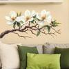 1Pc Elegant White Magnolia Blossom Wall Decal Self-Adhesive Removable Sticker Perfect For Living Room