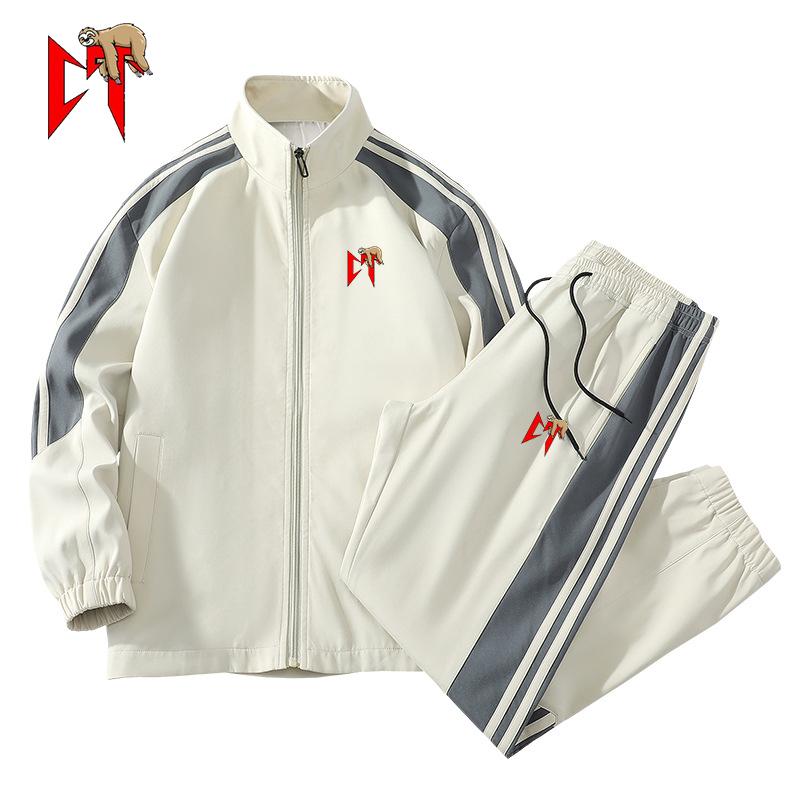 Мужской весенне-осенний повседневный спортивный костюм с принтом Спортивная куртка Комплект Мужская куртка+Брюки Комплект из двух предметов XS