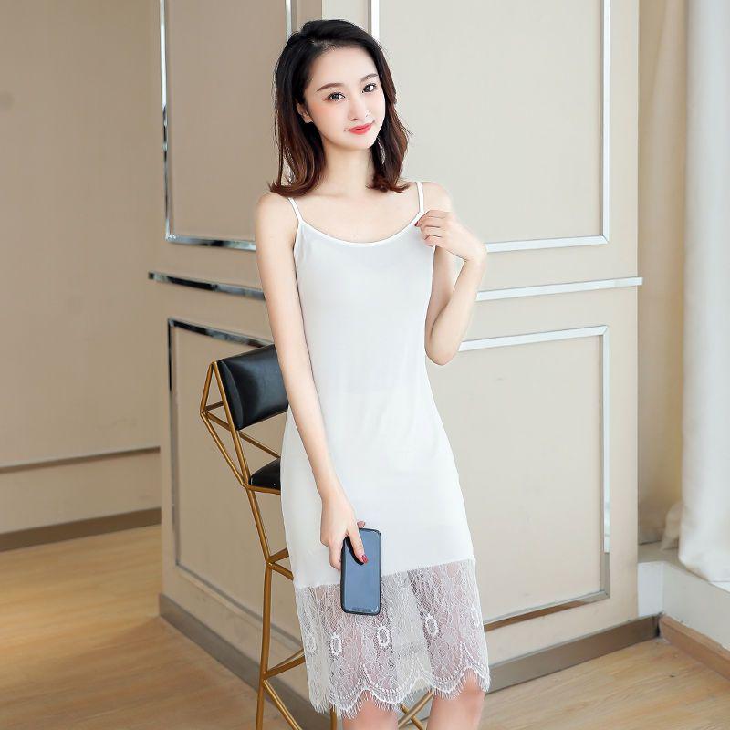 Korean Style Lace Back Plus Size Camisole Dress, Medium Long, 2026 Spring-Summer Collection