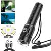 Waterproof Flashlight 100M, Diving Light Rechargeable, Ultra Bright LED Zoom Torch for Outdoor Camping Fishing Scuba