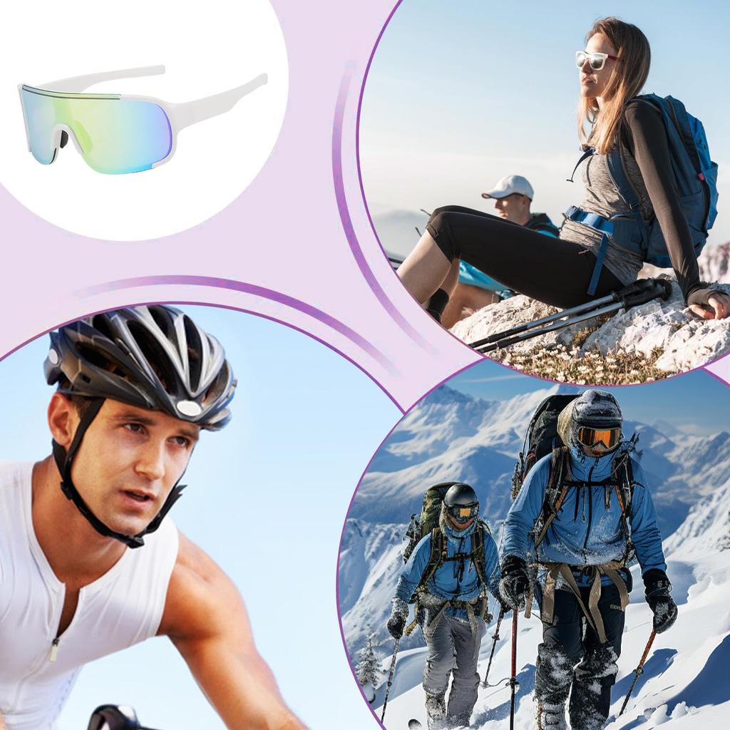 Gogle jeździeckie, Gogle na kask - Okulary przeciwsłoneczne typu shield, Bezpieczna konstrukcja, Ergonomiczne, Przeciwmgielne, Wiatroodporne, Okulary ochronne