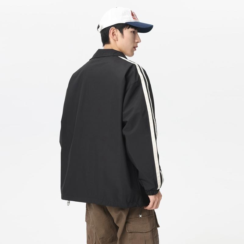 Wind Retro Classic Double Bar Simple Outdoor Windproof Waterproof Commuting Loose Casual Stand-up Collar