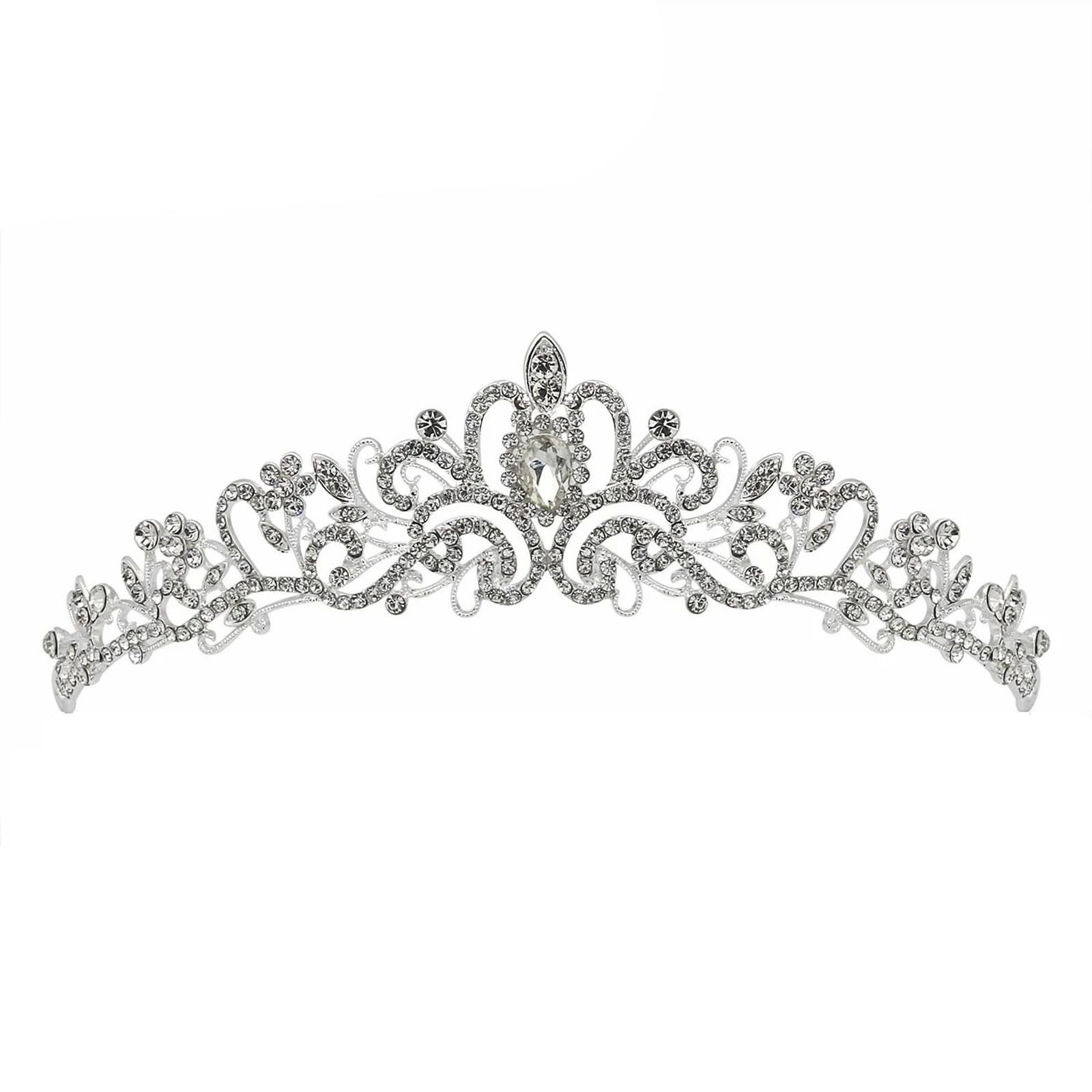 

Bridal Wedding Crown And With Crystal Hair Accessories One Size