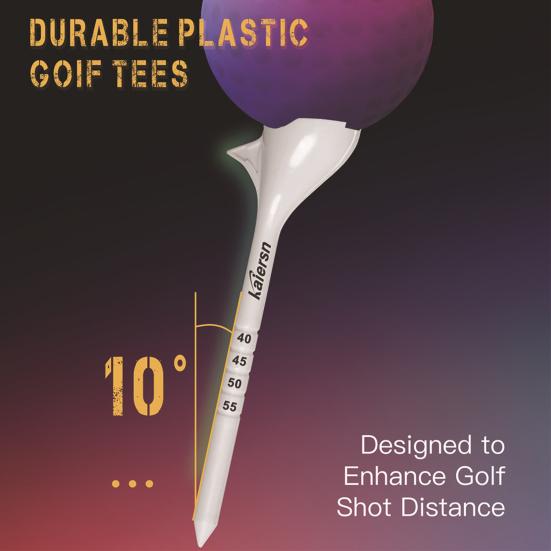 10Pcs Plastic Golf Tees 10 Degree Oblique Insertion Design Colorful Tees Reduce Friction & Increase Serving Pins Professional Practice