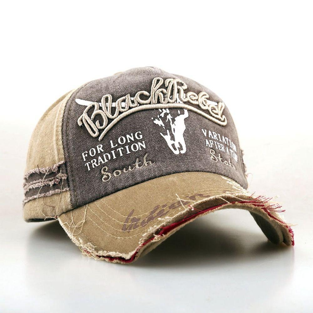 Cotton Washed Baseball Hat Adjustable Punk Sun Cap Simple Letter Embroidery Peaked Cap  Outdoor