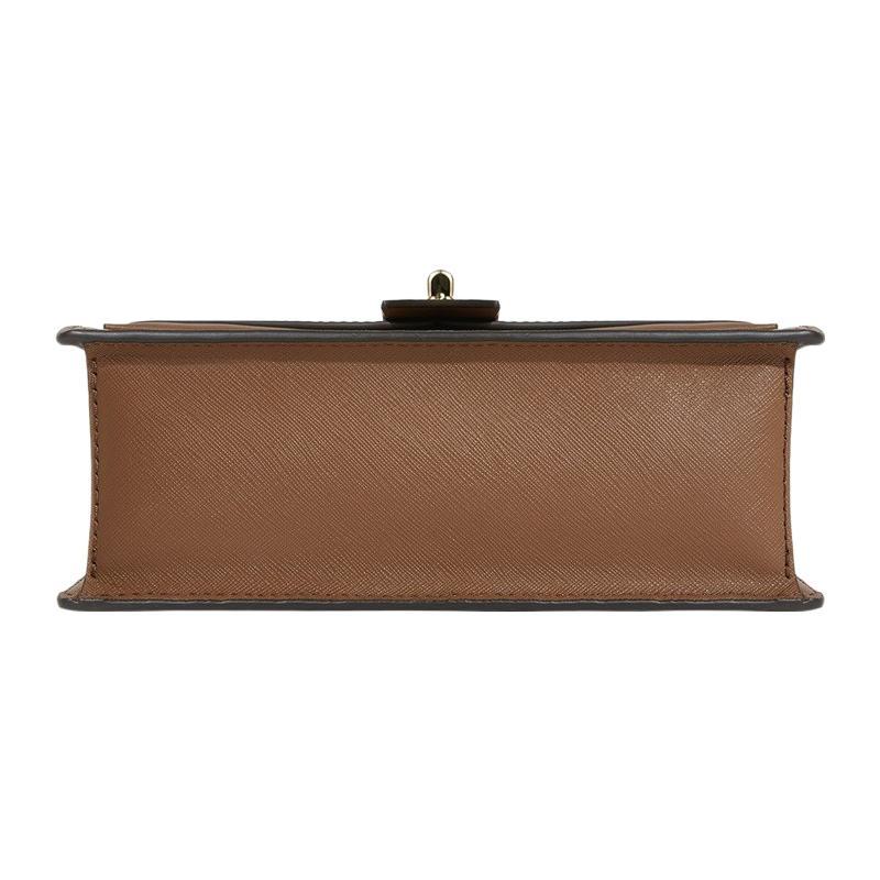 MICHAEL KORS Greenwich chain element letter LOGO flap cow leather envelope bag crossbody bag shoulder bag small size women's brown