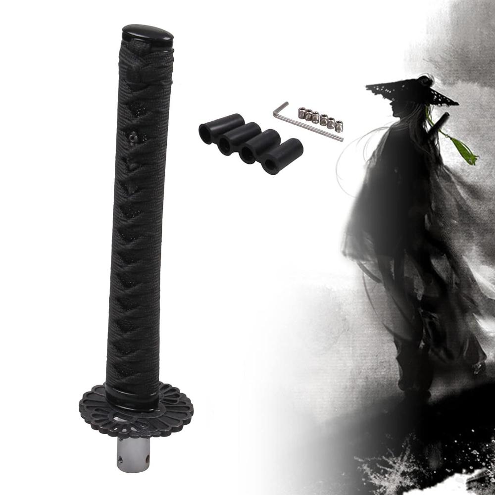 Katana Shift Knob Sword for Automobile Spare Part Speed Chrome Samurai Sword Sword Handle 265MM Lengthen Black+Red Color