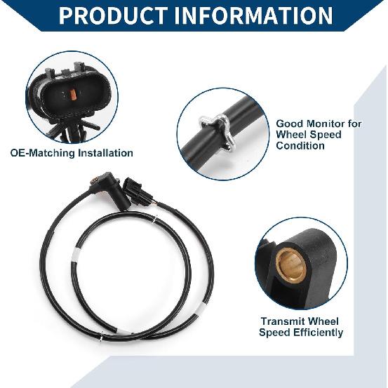 ABS Wheel Speed Sensor Front Left ABS Sensor Anti-lock Braking System Sensor No.MR370932/970124/2ABS0426/0844807 for MITSUBISHI ECLIPSE 2000-2005