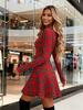2025 Retro Plaid Long-Sleeve Elegant Dress for Women - European & American Style