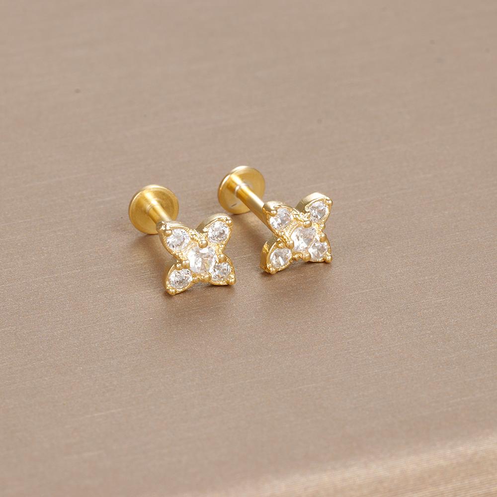 Klasyczny złoty kolor ręka ze stali nierdzewnej wąż stadniny kolczyki dla kobiet mała cyrkonia Punk Helix chrząstka Piercing biżuteria nowość