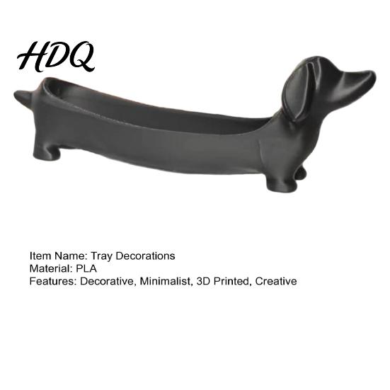 Dog Jewelry Storage Tray 3D Printed Dachshund Ornament Decorative Figurine Creative Gift for Lovers Desktop Organizer Keys Entryway & Home