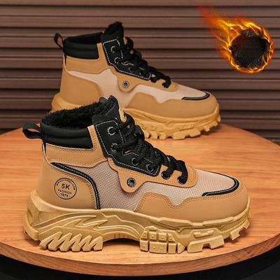 2024 Nuevas Botas para Hombre Plataforma Felpa Botas de Nieve para Hombre Engrosadas Invierno Deportes al Aire Libre Zapatos Casuales para Hombre Calzado de Trabajo Erkek Ayakkabı