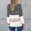 Mode Frauen Casual Patchwork Lange Ärmel Pullover Bluse Tops