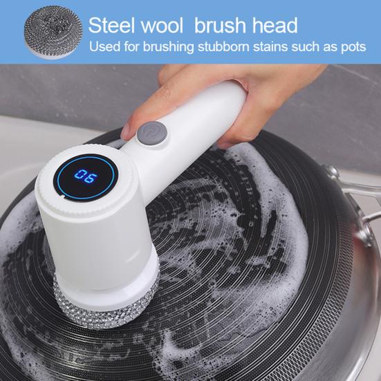Cordless Cleaning Brush Rechargeable Quick Charging Electric Spin Scrubber with 360-Degree