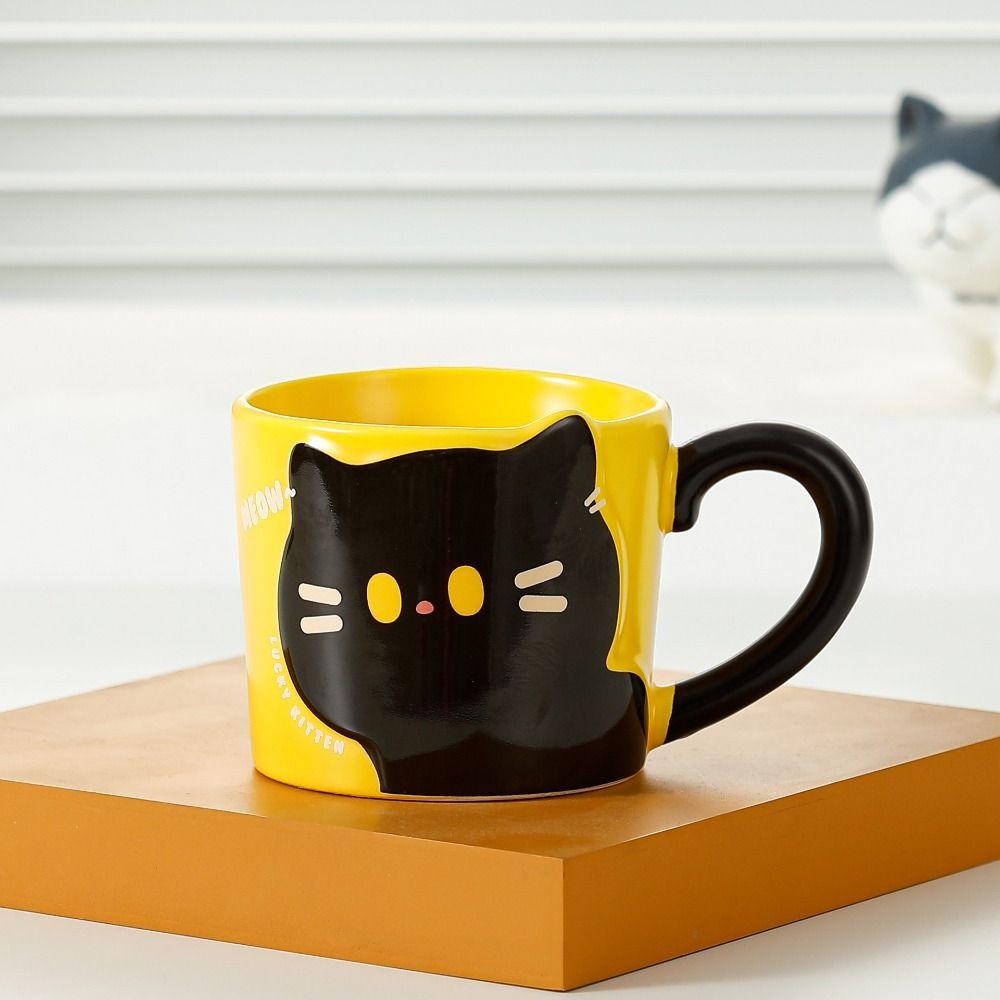 Kreativer Stil Katzen-Kaffeebecher Niedliches Design Milchbecher Trinkbecher Frühstücksgebrauch