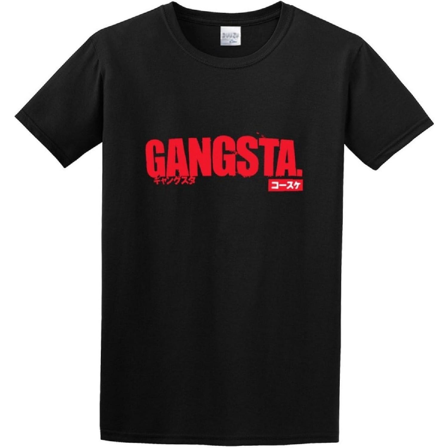 Гангста Манга Аниме Логотип Графическая Футболка Черная S
