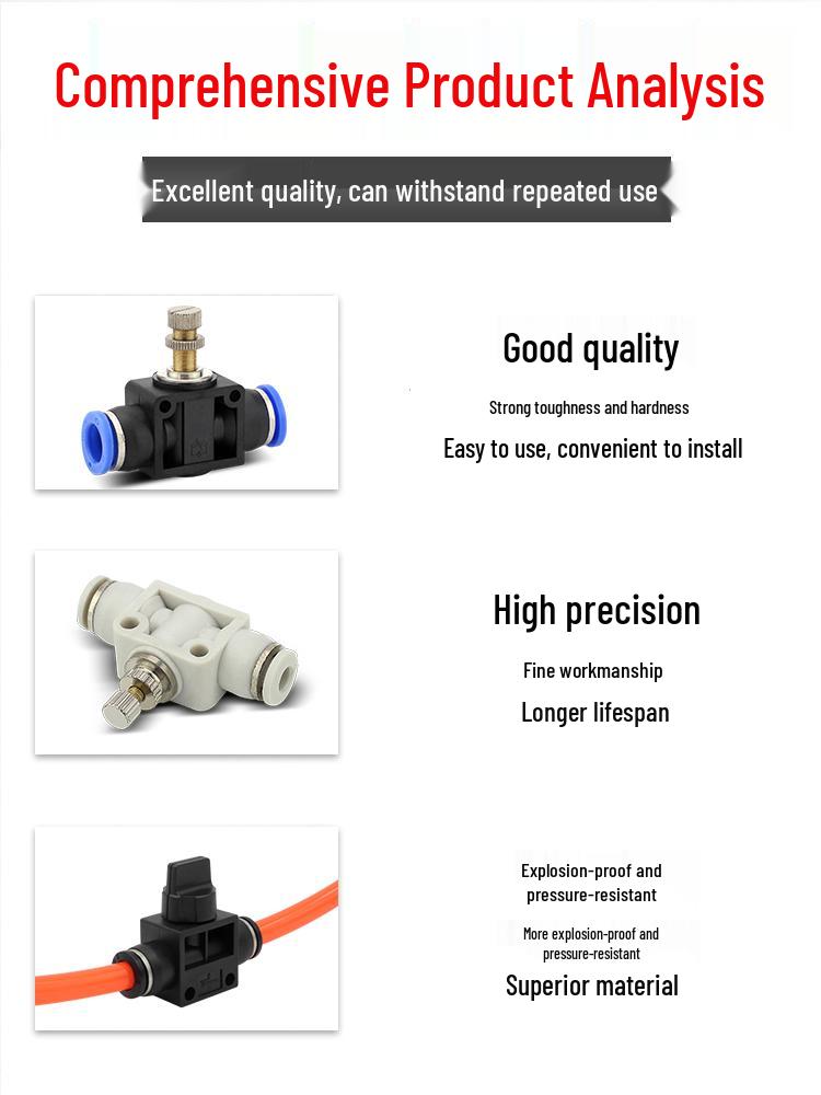 Adjustable Airflow Throttle Valve with Quick Connect (LSA 4/6/8/10mm)