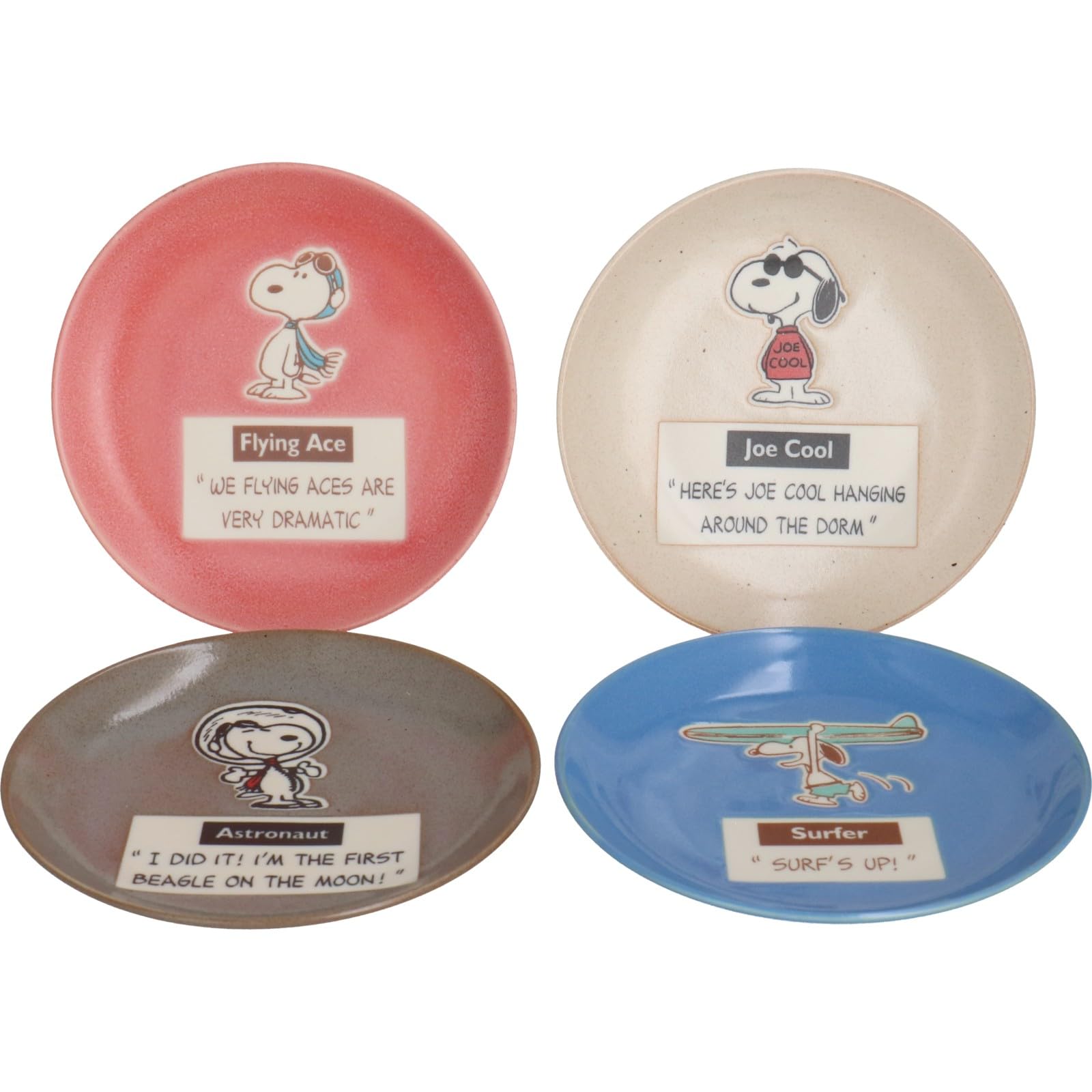 

Yamaka Shoten PEANUTS Plates (4 pieces, 14cm each), Kiln-Tempered Glaze, Snoopy Merchandise, Mother s Day Gift, Made in Japan, SN980-190