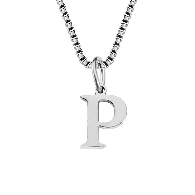 St. Delan Women s Fashion Necklace: Simple Stainless Steel Letter Pendant on Clavicle Chain