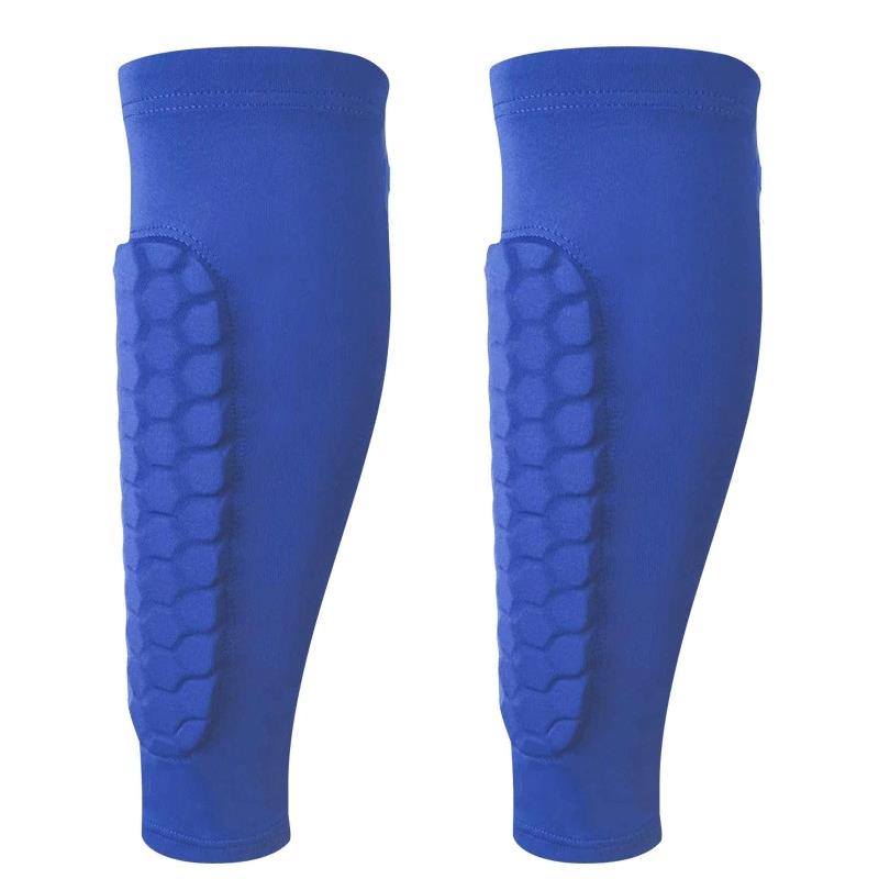1 Pair Leg Sleeves Shin Guards Shockproof Honeycomb Nylon Support Sock Shin Protector Soccer Gear Soccer Shields Sports Legging 1