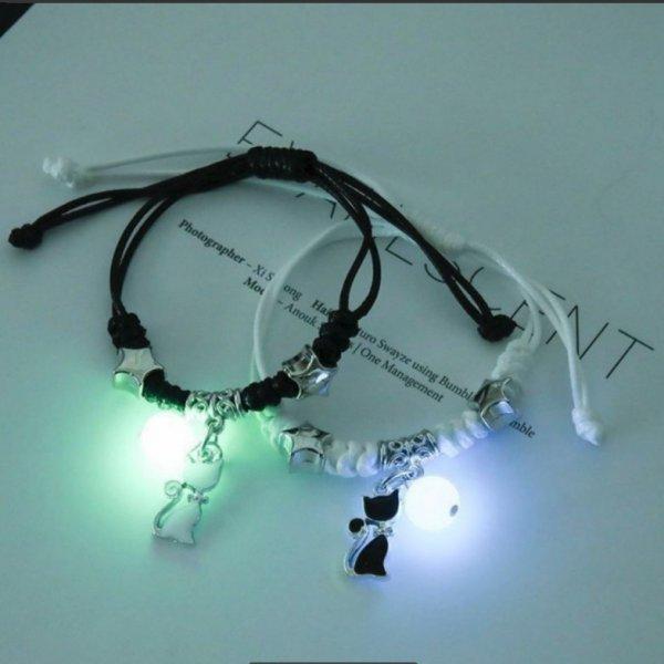 Glow in the Dark Ster Vlinder Koppels Armband Voor Geliefde Ster Hart Hanger Verstelbare Armband Vriendschap Liefde Sieraden Cadeau