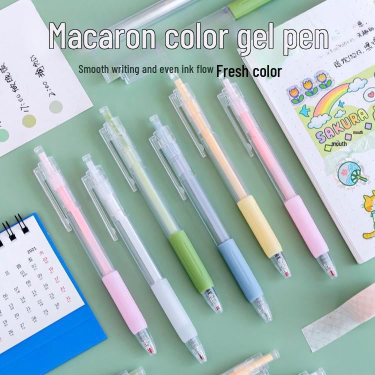 Hochwertiger Macaron-Farbgelstift, 0,5 mm schwarze Tinte für Schüler