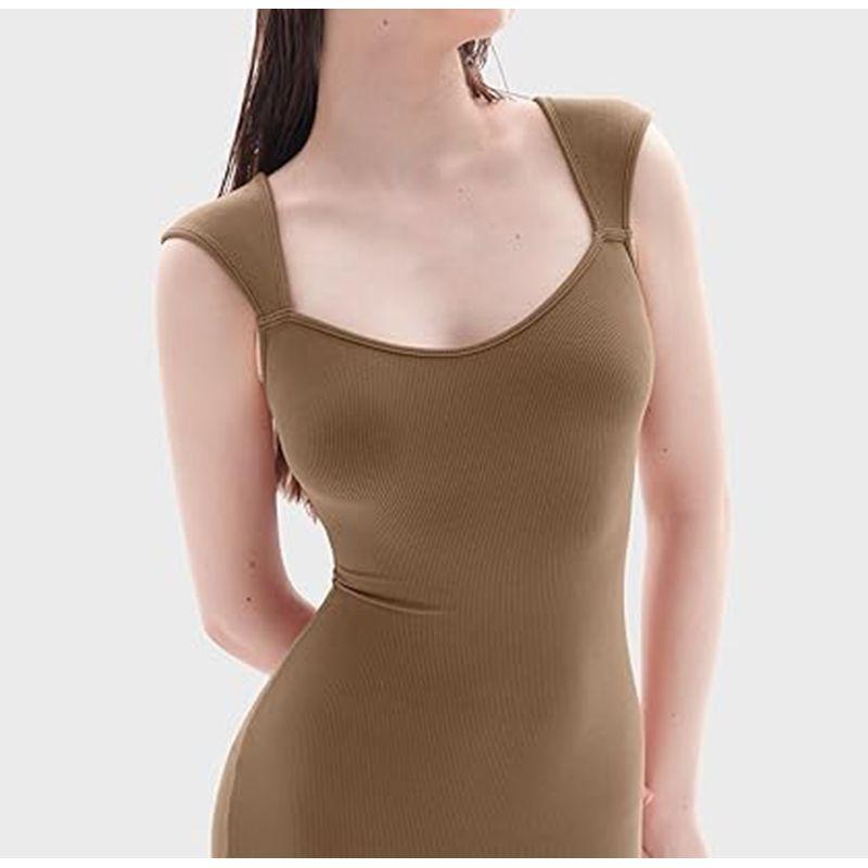 

Mysterious Sense of Strength Kardashian Thread Long dress Stretch Close-Fitting Slimming Comfortable Sheath Gyaru Solid Suspender Skirt Kakh M